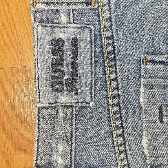 Guess Y2K Short Distressed Button Up Jean Shorts - Picture 11 of 12